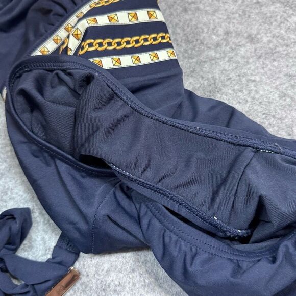 MICHAEL Michael Kors Chain Border Halter One-Piece Swimsuit Size16 - Picture 7 of 8